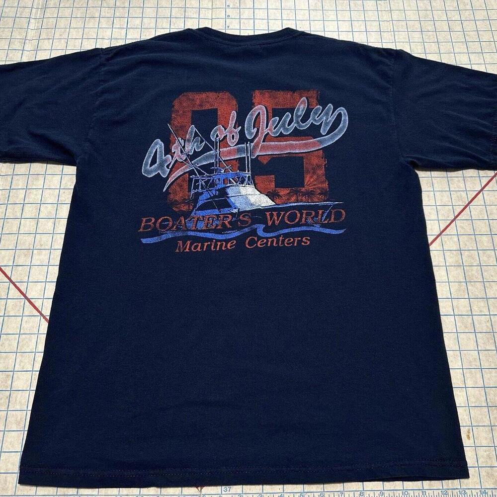 Vintage Boaters World Men’s Fourth Of July 4th Marine T Shirt Large Fishing Y2K